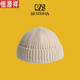 恒源祥秋冬帽子女毛線(xiàn)帽圓頂針織瓜皮帽潮冬天毛線(xiàn)帽子男女西瓜帽冬季 米色 均碼有彈性