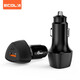 宜客萊（ECOLA） 車(chē)載充電器 雙口38W快充汽車(chē)轉換頭Usb快充頭新能源車(chē)轉換頭 黑色  CH715 BK