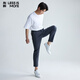 利郎輕時尚男褲【零壓銅離子】休閑褲男遠(yuǎn)紅外親膚四面彈力通勤九分褲 青灰色 32/80A