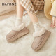 達芙妮雪地靴女毛毛鞋加絨加厚保暖棉鞋厚底學(xué)生女生2026冬季 卡其色 37 (235mm) 標準碼