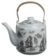 盛天下 景德鎮(zhèn)大容量中式提梁茶壺陶瓷涼水壺套裝青花瓷茶水分離帶過濾 山川竣秀提梁茶壺-2升