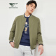 七匹狼夾克外套男新款棒球領(lǐng)秋亞紡提花羅紋絎棉柔軟舒適男裝上衣 203(軍綠) XL 175/92A