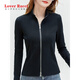 LOVER RUCCI法國開(kāi)衫拉鏈長(cháng)袖t恤女純棉婦女秋衣中年女士半高領(lǐng)打底衫t恤 黑色 L