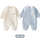 婧麒（JOYNCLEON）嬰兒連體衣保暖秋裝夾棉嬰幼兒寶寶衣服秋冬季新生爬服薄棉套裝 黃色+藍色 90cm