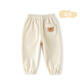 棉大班（MIANDABAN）兒童加絨褲子春秋季女童燈芯絨衛褲嬰兒一體絨褲子寶寶休閑褲冬裝 米白 90 CM