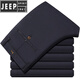 JEEP SPIRIT高檔品牌男裝 加長版休閑褲男士高個子加肥加大碼彈力修身115長褲 藏青【加長款】夏款 34