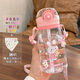 波比熊兒童水杯男女孩上學(xué)專(zhuān)用塑料杯子夏天可愛(ài)幼兒園學(xué)生吸管杯帶刻度 歡樂(lè )假日粉+杯刷+貼紙+3D貼 570ml