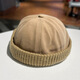 佰吉川 瓜皮帽男街頭雅痞帽秋冬季無(wú)檐水手帽子日系休閑百搭地主帽冷帽女 卡其 可調節