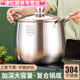 美克杰韓式不銹鋼湯鍋加高加厚家用煲湯煮粥電磁爐燉雞鍋 特高特深：【24/C+L】 670000cm 倉(cāng)庫(kù)搬遷：【突然降價(jià)】急處理