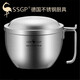 三四鋼（SSGP）泡面碗帶蓋餐盒大號飯盒單個(gè)學(xué)生宿舍吃面食堂快餐杯碗304不銹鋼 泡面碗：+316勺筷+袋 1100ml
