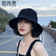 雪茜曼（XUEXIMAN）黑色漁夫帽女夏季韓版百搭日系防曬遮陽(yáng)太陽(yáng)帽子女盆帽素顏潮
