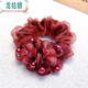 龍姑娘頭花丸子頭媽媽發(fā)圈氣質(zhì)發(fā)圈2025網(wǎng)紅感發(fā)飾扎頭發(fā)的皮筋女 3#酒紅色
