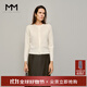 麥檬MM  B備開衫春日/不費(fèi)力穿搭/miu系經(jīng)典絞花羊毛針織衫春裝 白色5FA934371 M （100-110斤）