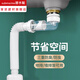 潛水艇（Submarine） 洗手盆下水管 家用面盆洗手池洗臉盆墻排地排下水管防臭防蟲套裝 40螺紋防臭下水管【無下水器】