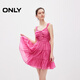 ONLY夏季時(shí)尚法式A字蓬蓬裙短裙吊帶連衣裙女|124207061 E25 鸛粉色 M (165) 84A