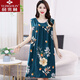 俞兆林中老年人睡裙女夏女士棉綢中年媽媽睡衣圓領(lǐng)薄無(wú)袖大碼人棉連衣裙 高密高質(zhì)無(wú)袖【藏青杜鵑】 4XL 建議150-170斤左右