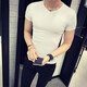 凡迪時(shí)尚修身短袖男純色t恤圓領(lǐng)韓版男半袖緊身體恤夏季健身運動(dòng)打底衫男 白色9111 2XL（建議體重130斤-145斤）