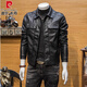皮爾卡丹真品皮衣男士真皮春秋季2024年新款韓版外套潮流翻領(lǐng)機車(chē)皮夾克男 黑色【常規款】 L