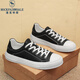 洛克華菲（Rock Fairwhale）修腳男鞋新款秋季透氣真皮板鞋透氣男士運動(dòng)休閑鞋韓版小白鞋潮 黑色 39