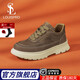 LOUISPRO男鞋休閑鞋秋冬厚底商務(wù)皮鞋男士復(fù)古工裝鞋低幫舒適增高板鞋男 棕色 40 【皮鞋碼】