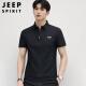 JEEP SPIRIT吉普短袖T恤男夏季韩版短袖男纯色POLO 翻领T恤上衣 黑色 XL 
