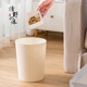 清野の木收納桶垃圾桶家用廁所衛生間客廳廚房大號創(chuàng  )意紙簍學(xué)生宿舍清潔桶 白色圓形條紋 單只裝