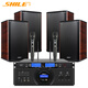 獅樂 （SHILE）OK555B+BX108 會議室音響功放套裝 培訓舞蹈室壁掛式8英寸音箱無線話筒組合音響系統(tǒng) OK555B+BX108紅兩對+SH28話筒
