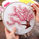 東方美繡刺繡DIY新款古風(fēng)繡學(xué)生手工課花卉家居繡品簡(jiǎn)單蘇繡自己手工繡 櫻花樹(shù)材料包
