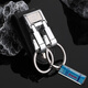 金達日美 日美正品穿皮帶鑰匙扣男士腰掛雙環(huán)不銹鋼鑰匙圈掛件鑰匙鏈鎖匙 日美B8844-黑色