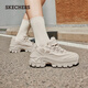 斯凱奇（Skechers）女鞋秋季蜜糕鞋厚底增高老爹鞋時(shí)尚潮流小個(gè)子百搭休閑鞋177223 乳白色/OFWT 37