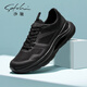 沙馳（SATCHI）男鞋春季新款網(wǎng)面時(shí)尚系帶運動(dòng)休閑皮鞋男鞋厚底透氣舒適輕便 黑色系帶款 42 比運動(dòng)鞋偏大一碼