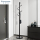普洛姆（PORUOMS）不銹鋼衣帽架落地式現代簡(jiǎn)約室內掛衣架臥室家用大理石金屬衣架 黑色