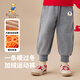 Classic Teddy精典泰迪男童加絨褲子兒童加厚長(zhǎng)褲冬季保暖休閑褲 淺灰 110 