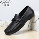 沙馳（SATCHI）(Satchi)男鞋新品商務(wù)休閑皮鞋軟底軟面舒適套腳駕車(chē)鞋樂(lè )福鞋 黑色 42 比國碼偏大一碼