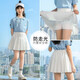 優(yōu)優(yōu)1點(diǎn)女童百褶裙夏兒童學(xué)院風(fēng)白色半身短裙夏季六一表演學(xué)生短袖裙子 1566白色 140
