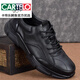 卡帝樂(lè )鱷魚(yú)（CARTELO）春秋男士運動(dòng)休閑鞋全牛皮厚底真皮皮鞋男英倫潮流加絨保暖跑步鞋 黑色 皮里款 43
