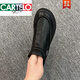 卡帝樂(lè )鱷魚(yú)（CARTELO）7928休閑板鞋新款高幫男士黑色鞋透氣加絨韓版休閑男皮鞋 黑色棉鞋(鞋碼偏大 42