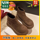 啄木鳥(niǎo)官方東北厚底增高勃肯鞋女馬丁靴2026新款秋冬季加絨保暖雪地靴短 咖啡色(升級款) 36