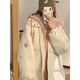 恩若凡冬天衣服女外套學(xué)生羽絨服假兩件加厚連帽冬季1大童13少15初中 米白色 S 建議7590斤