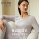金三塔基礎打底衣女真絲絹絲桑蠶絲圓領(lǐng)內搭簡(jiǎn)約上衣 中灰色-上衣 XL 