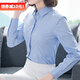 DGPZ襯衫女商務(wù)休閑正裝女士襯衣打底衫OL通勤工作服GM1632 藍色長(cháng) 4XL