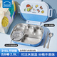 樂扣樂扣小學(xué)生飯盒學(xué)校用316L不銹鋼餐盤一年級分格兒童帶飯五格便當(dāng)餐盒 【帶保溫包】海水藍 2L