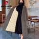 皮爾卡丹白鴨絨中長(cháng)款毛呢外套風(fēng)衣羽絨服女2025冬季新款加厚西裝呢子大衣 灰色[內襯夾90白鴨絨] M [建議116-135斤]