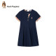 暇步士（Hush Puppies）童裝兒童女童夏裝新款棉面料透氣舒適甜美優雅風連衣裙 深藏藍 120 cm