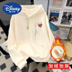 迪士尼（Disney）女童衛衣春裝2024新款長(cháng)袖上衣連帽中大童衛衣純棉秋冬季兒童衣服 杏色加絨款 170cm