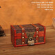 豪金聚藏寶箱 存錢(qián)罐復古收納盒桌面首飾儲物盒仿古帶鎖木箱子道具箱 小號龍紋【密碼鎖】