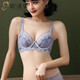 歐詩(shī)倩薄款兔耳朵內衣女大胸顯小胸罩少女風(fēng)水晶杯防下垂超薄文胸套裝 天空藍（單件） 85B 38