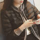 萊姆斯丁棉服冬季女大碼棉衣女士新款寬松顯瘦短款輕薄保暖外套30到45歲 黑色【棉服】 XL 建議109-120