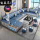 梵森榮2025新款沙發(fā)客廳大小戶(hù)型現代簡(jiǎn)約輕奢科技布免洗貴妃組合沙發(fā) 海綿版科技布(顏色備注） 4m 七件套(帶地毯+四小凳子)