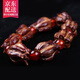 彩荷血紅滴血蓮花手串原籽菩提子男女款佛珠手鏈成品文玩飾品 直徑19mm紅瑪瑙隔珠款